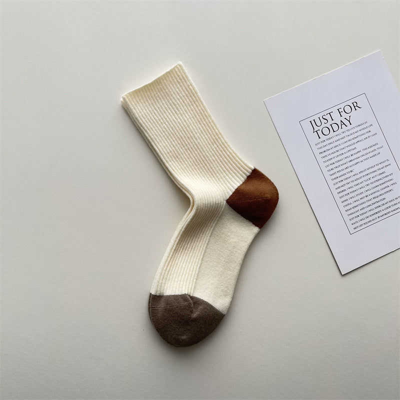 Gohobi Winter Ribbed Colorblock Women Socks