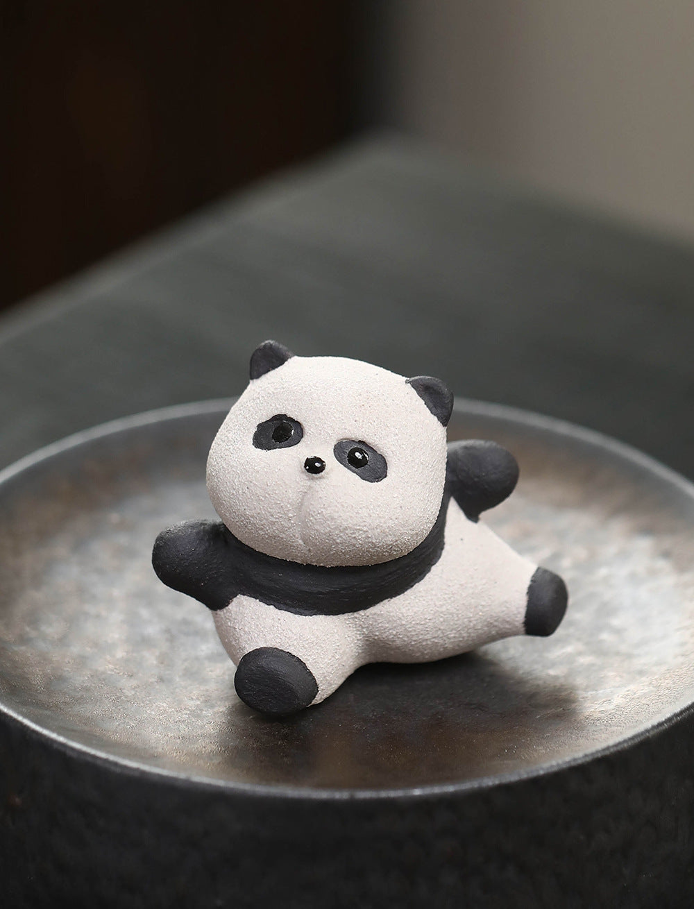 Gohobi fait à la main en céramique YiXing argile Gongfu Panda ornement thé animal de compagnie
