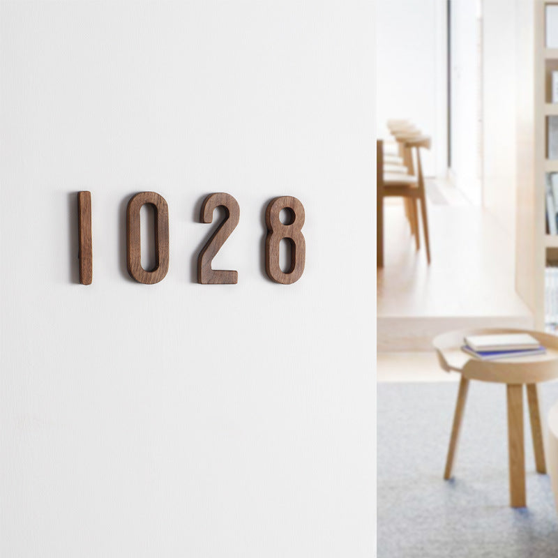 Gohobi Walnut Wood Number Wall Decor
