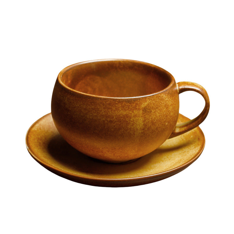 Gohobi Tasse à café japonaise faite à la main avec soucoupe 007