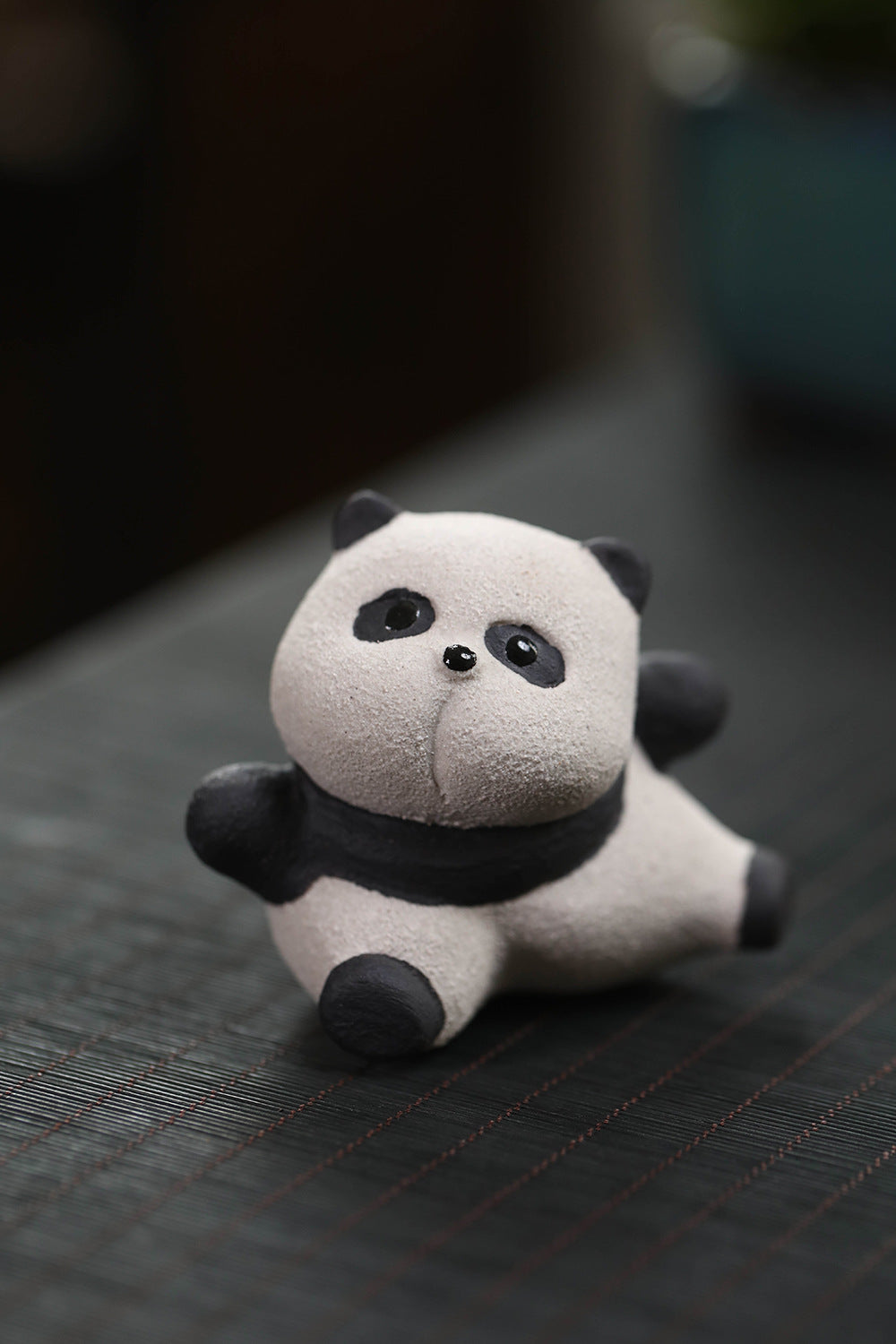 Gohobi fait à la main en céramique YiXing argile Gongfu Panda ornement thé animal de compagnie