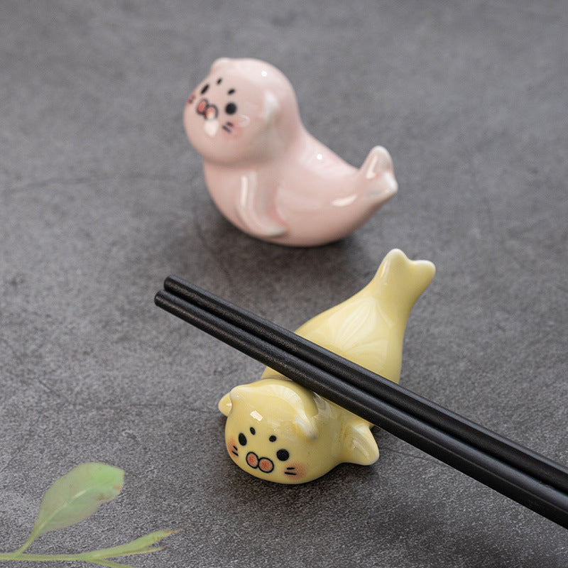 Gohobi Seal & Sea Lion Series Ceramic Chopstick Rest