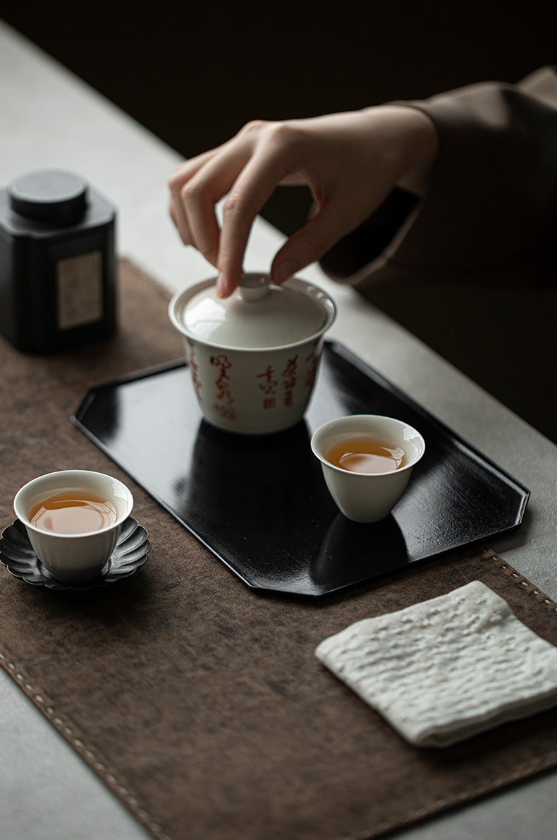 Plateau rectangulaire en fer noir style japonais Gohobi Wabi-Sabi 008