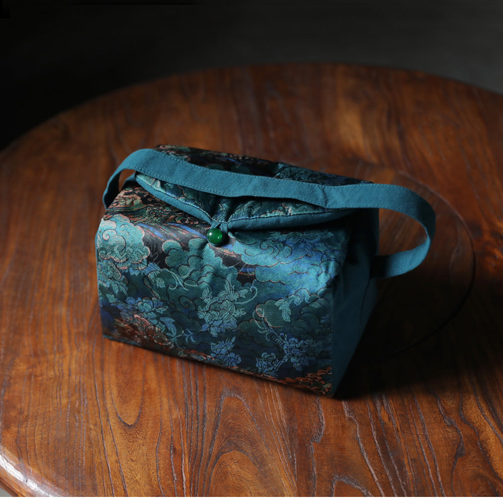 Grand sac de voyage pour le rangement des théières à motif de nuages de Gohobi