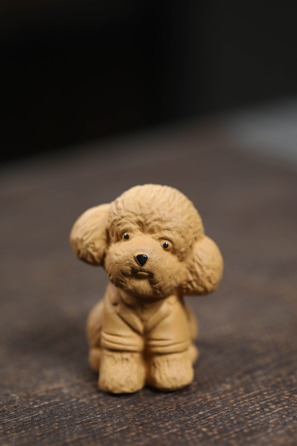 Ornement en forme de chien en peluche en argile YiXing fait à la main en céramique Gohobi