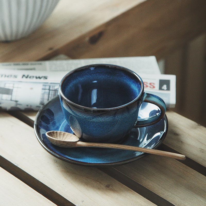 Gohobi Vintage Kiln-Change Ceramic Coffee Cup and Saucer Set