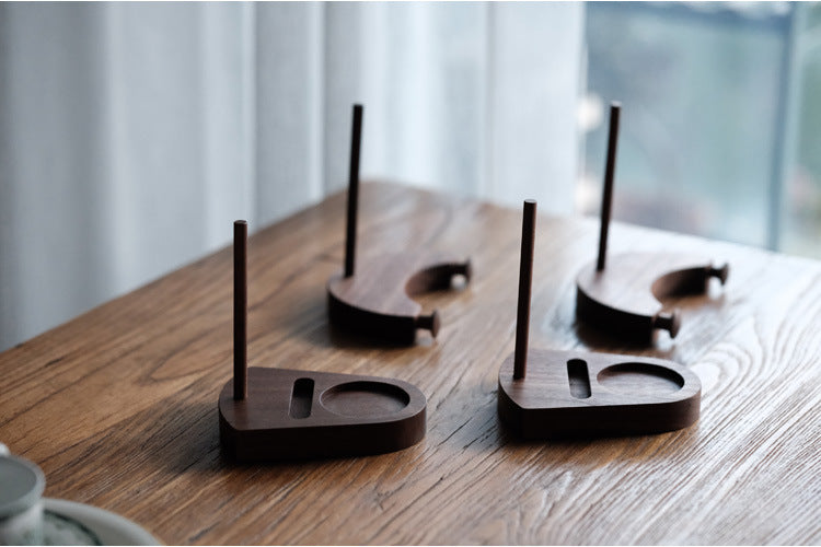 Gohobi Black Walnut Plate Display Rack