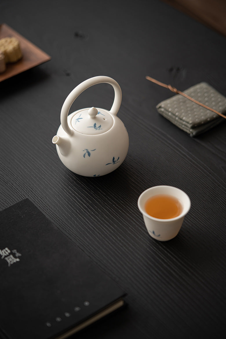 Gohobi Hand-Painted Orchid Teapot