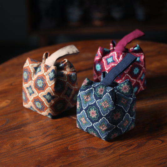 Gohobi Floral Old Pattern Teaware Storage Travel Bag Shifuku