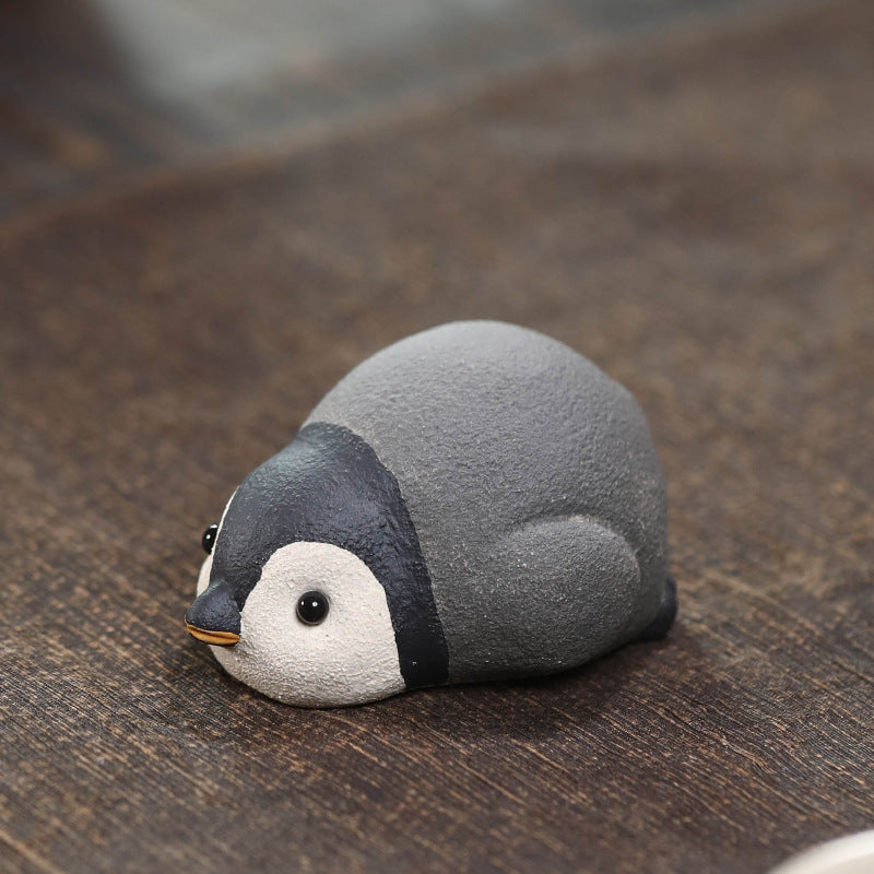 Gohobi - Décoration faite à la main en céramique YiXing en forme de pingouin et de phoque