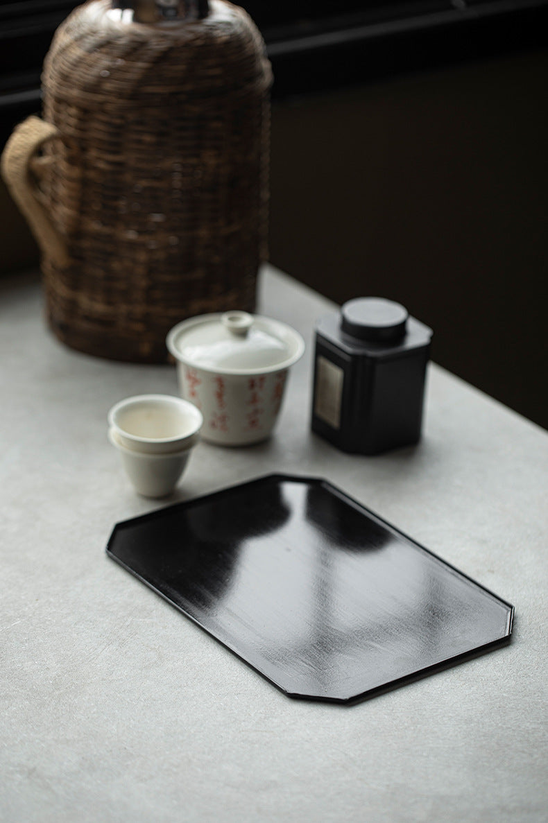 Plateau rectangulaire en fer noir style japonais Gohobi Wabi-Sabi 008