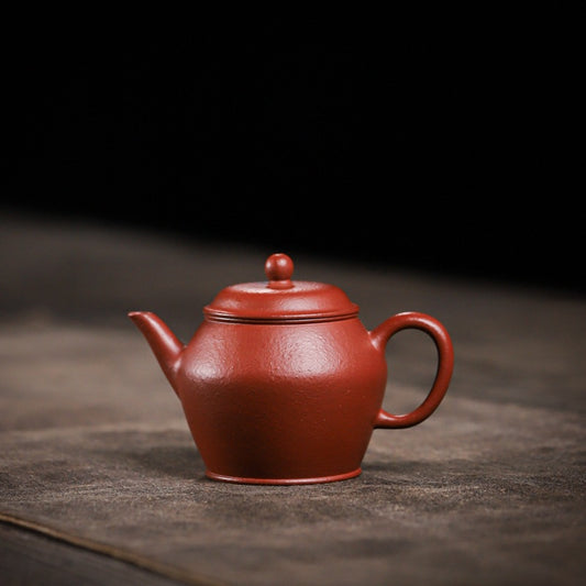 Gohobi Handemade Yixing Red Zisha Clay Teapot – 100ml Original Ore Zhuni, Traditional Weng-Style, Thin Body, Built-in Filter, Handmade Gongfu Teapot