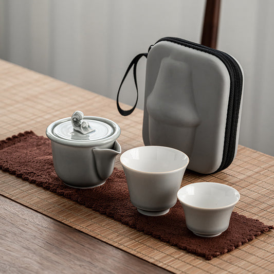 Gohobi Japanese Style Ice Grey Gaiwan Tea Set 003