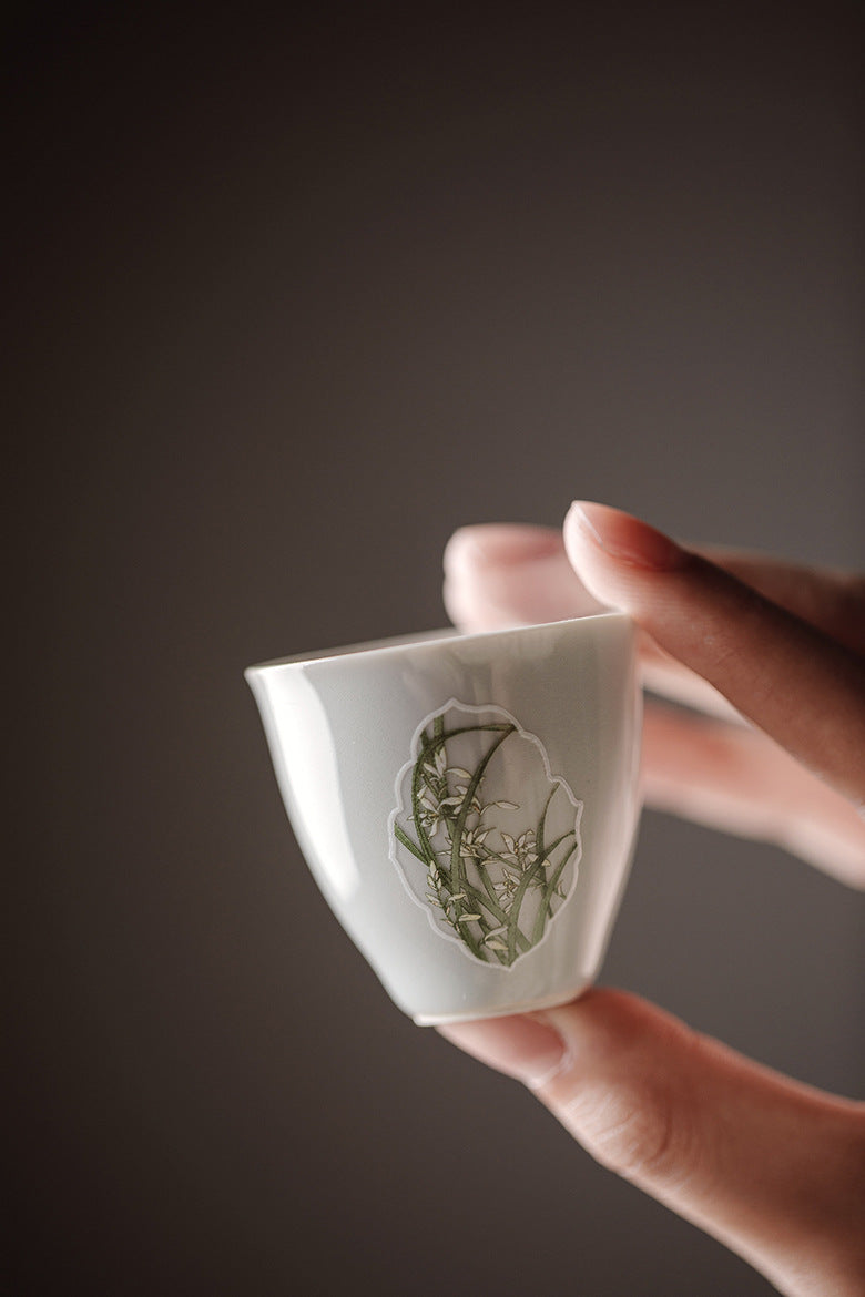 Tasse à thé blanche Gohobi Vintage Window