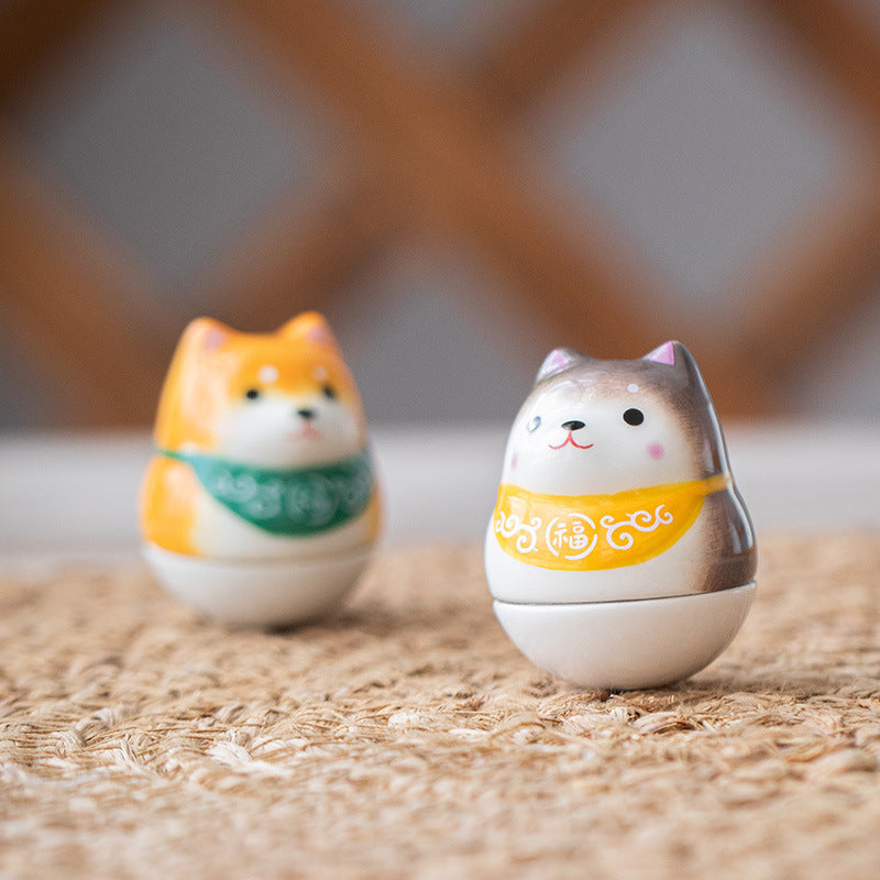 Gohobi Handmade Ceramic Shiba Inu Ornament Tumbler