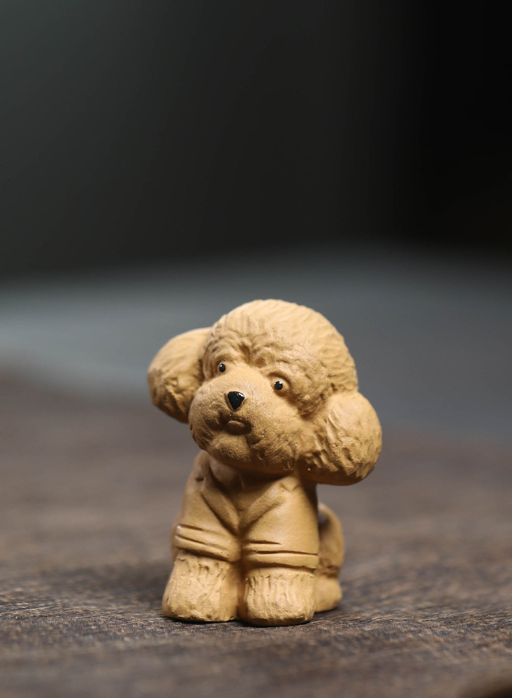 Ornement en forme de chien en peluche en argile YiXing fait à la main en céramique Gohobi