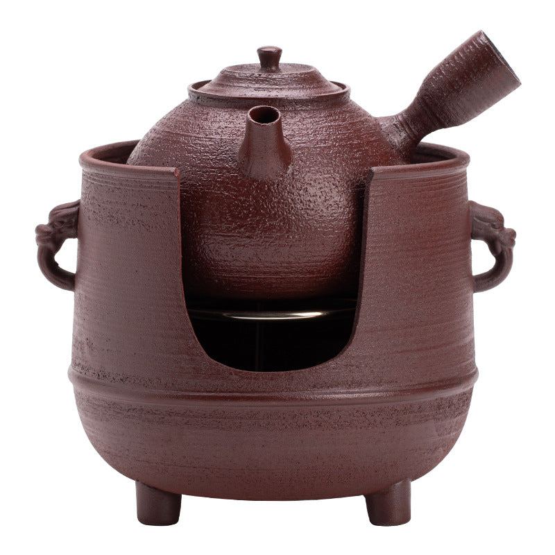 Gohobi Traditional Teapot and Stove Set 003 Old Rock Mud