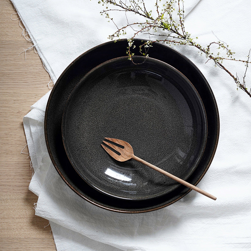 Gohobi Japanese Kiln-Change Ceramic Pasta and Salad Plate
