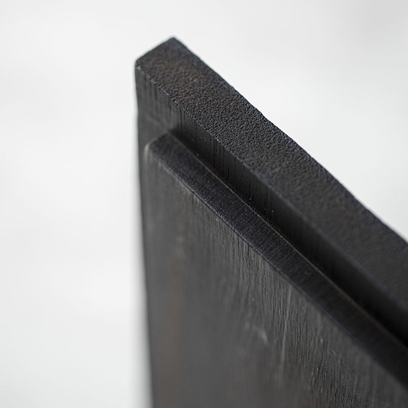 Plateau rectangulaire en bois noir de style japonais Gohobi Wabi-Sabi 005
