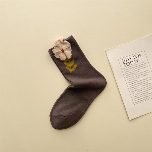 Gohobi Japanese Tulip Mid-Calf Socks