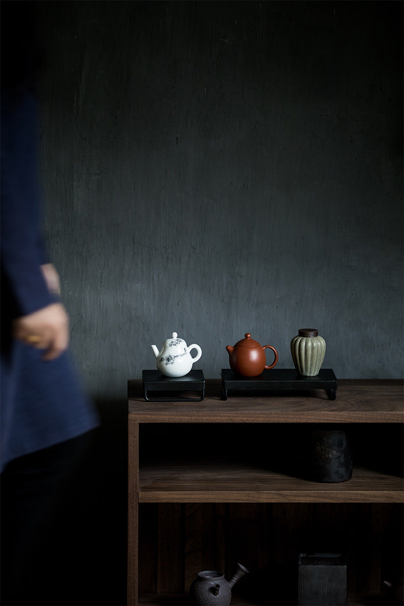 Plateau carré en fer noir style japonais Gohobi Wabi-Sabi 006