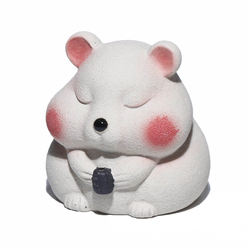 Gohobi Yixing Purple Clay Mouse Tea Pet – Handmade Lucky Ornament