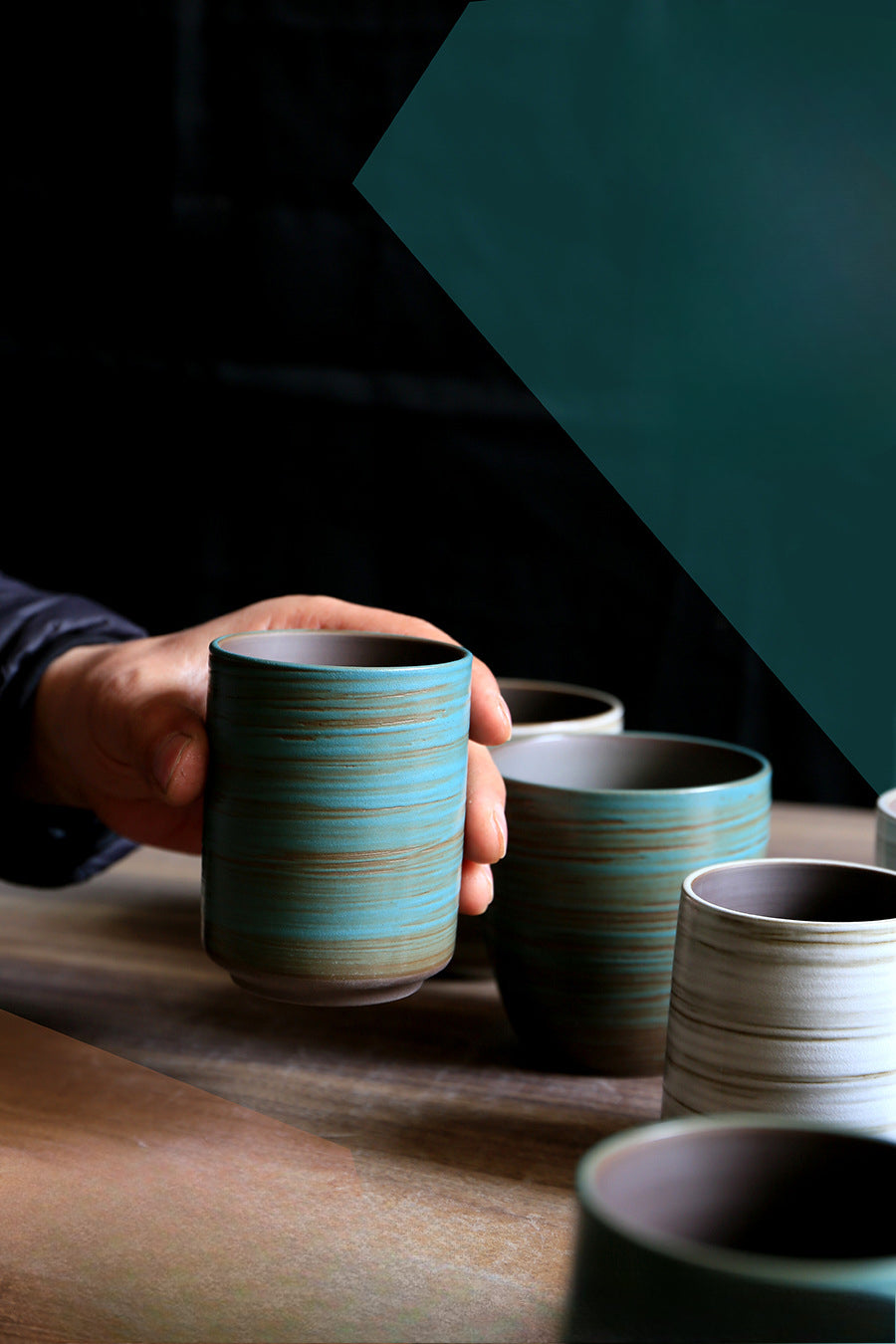 Gohobi Hand-Painted Kiln-Changed Ceramic Cup