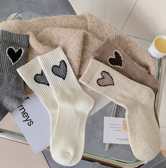 Chaussettes en laine Gohobi en forme de cœur