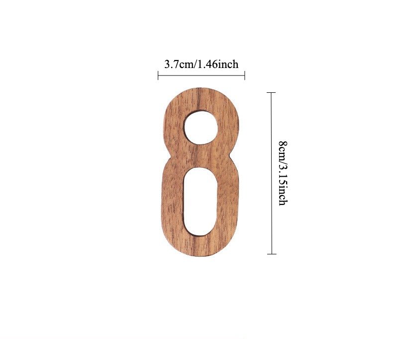 Gohobi Walnut Wood Number Wall Decor