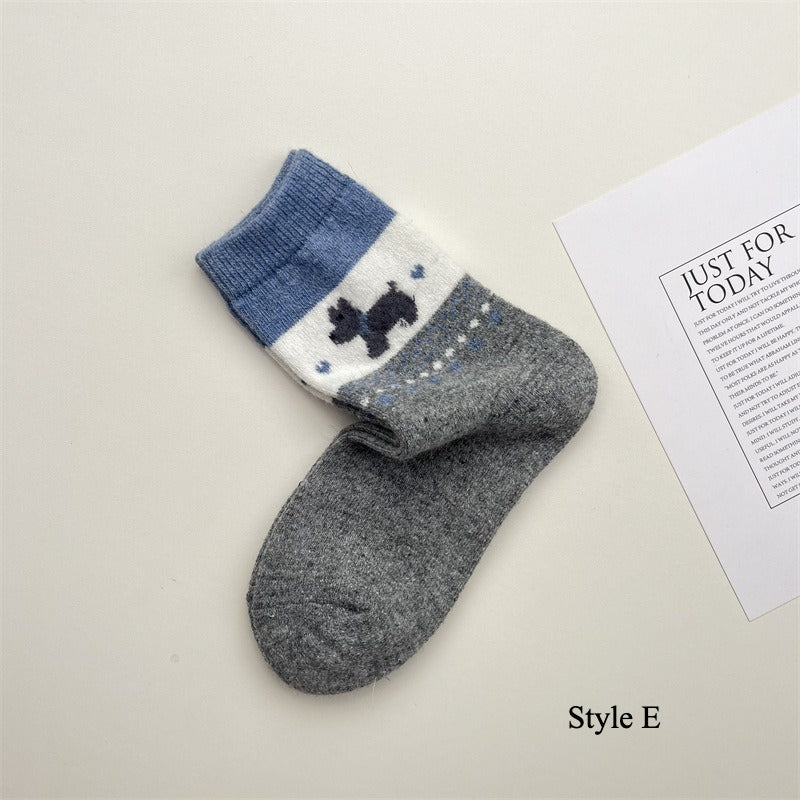 Gohobi Blue-Grey Puppy Women Socks