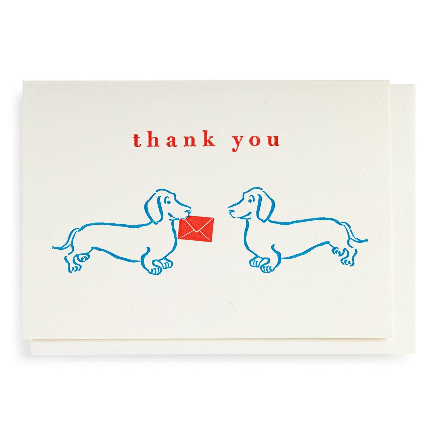 HereThe Thank You Dachshunds | Letterpress Cards | Small Cards