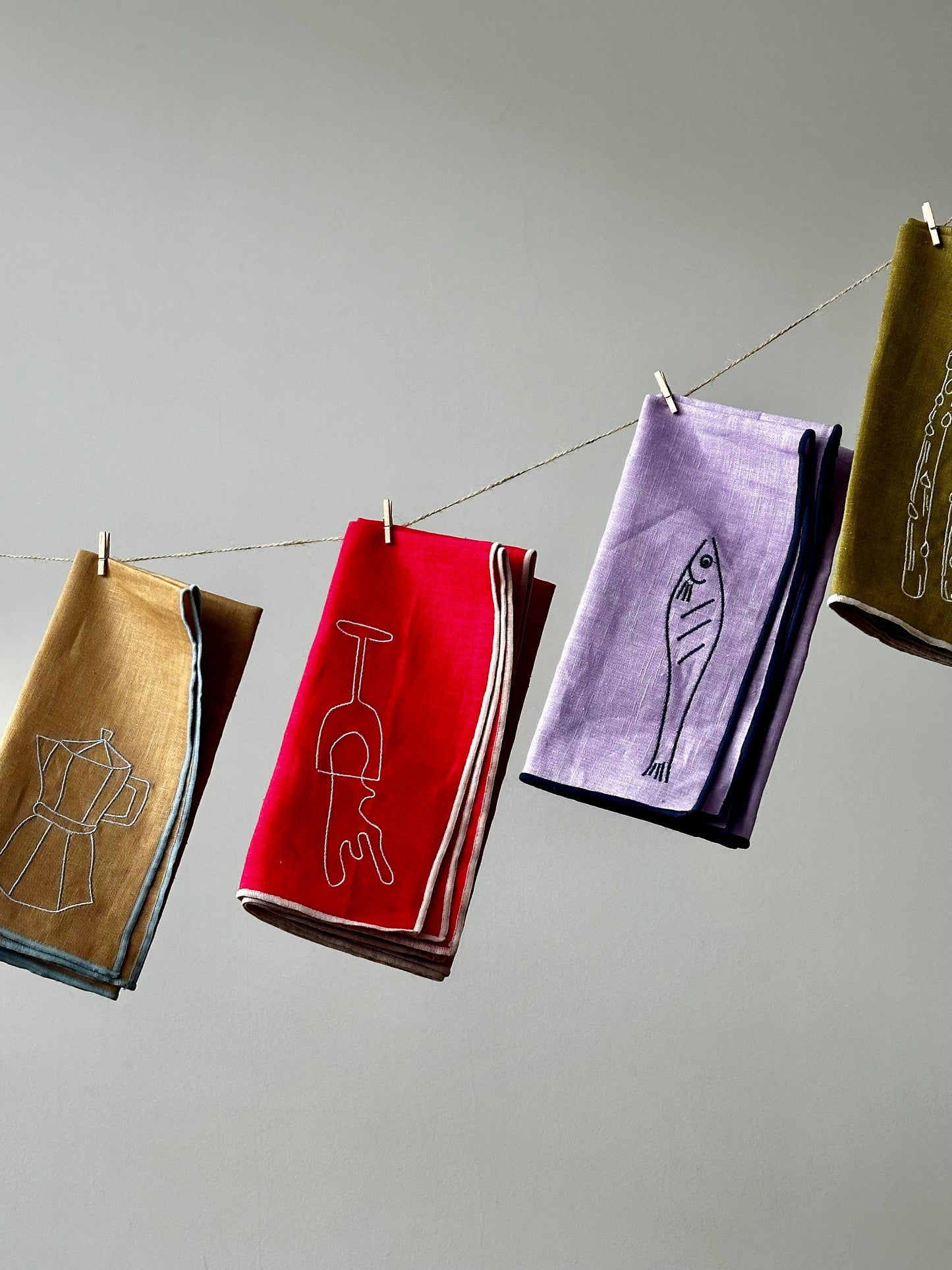 Gohobi x MÆGEN Linen Blend Napkins - Asparagus (set of 2)