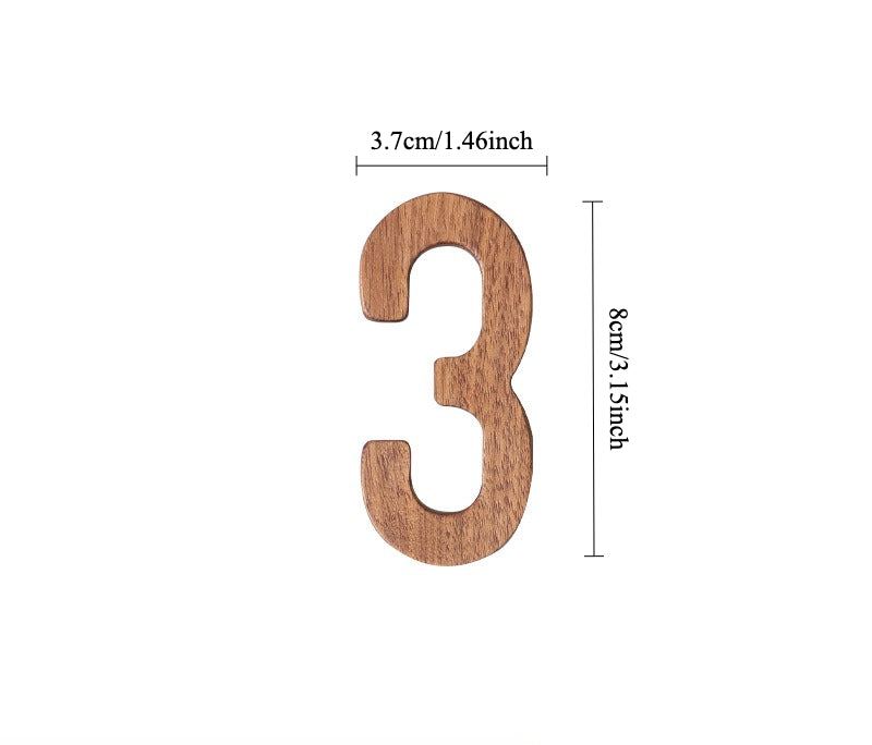Gohobi Walnut Wood Number Wall Decor