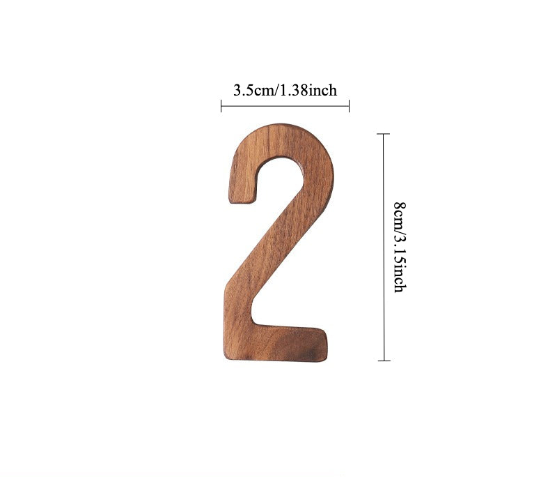 Gohobi Walnut Wood Number Wall Decor