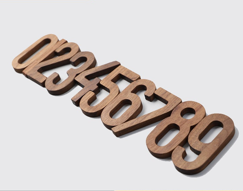 Gohobi Walnut Wood Number Wall Decor