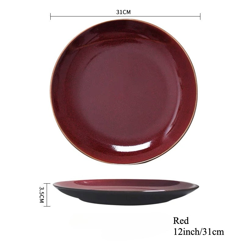 Gohobi Kiln-Change Ceramic Flat Dining Plate