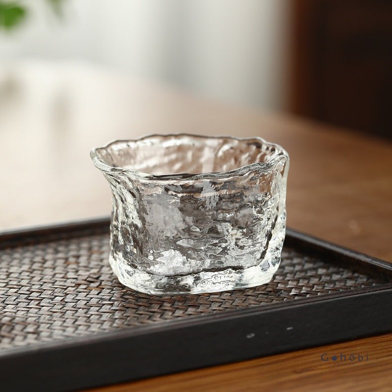 Gohobi Handmade Wabi Sabi Round and Square Glass Tea Cup