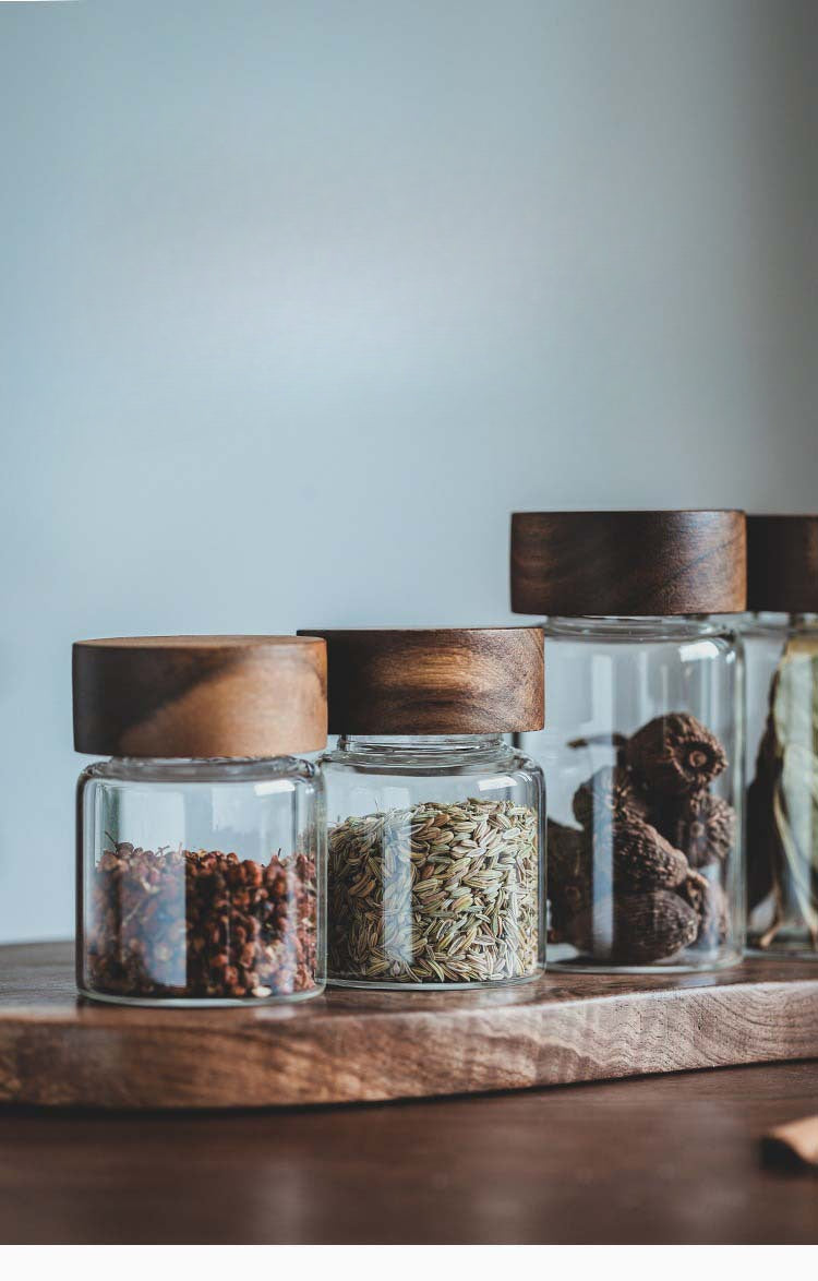 Gohobi Wooden Lid Sealed Container Storage