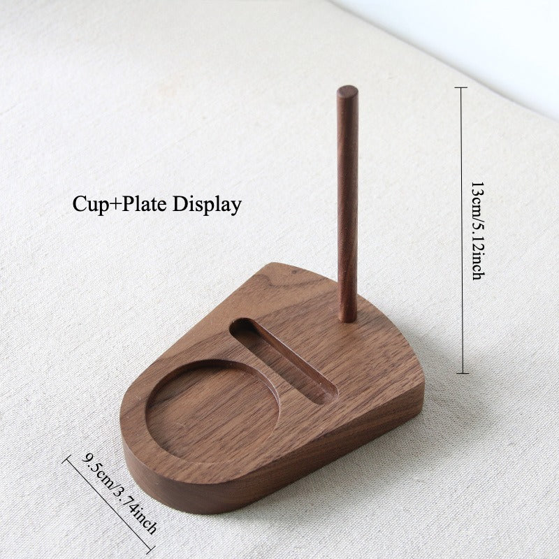 Gohobi Black Walnut Plate Display Rack