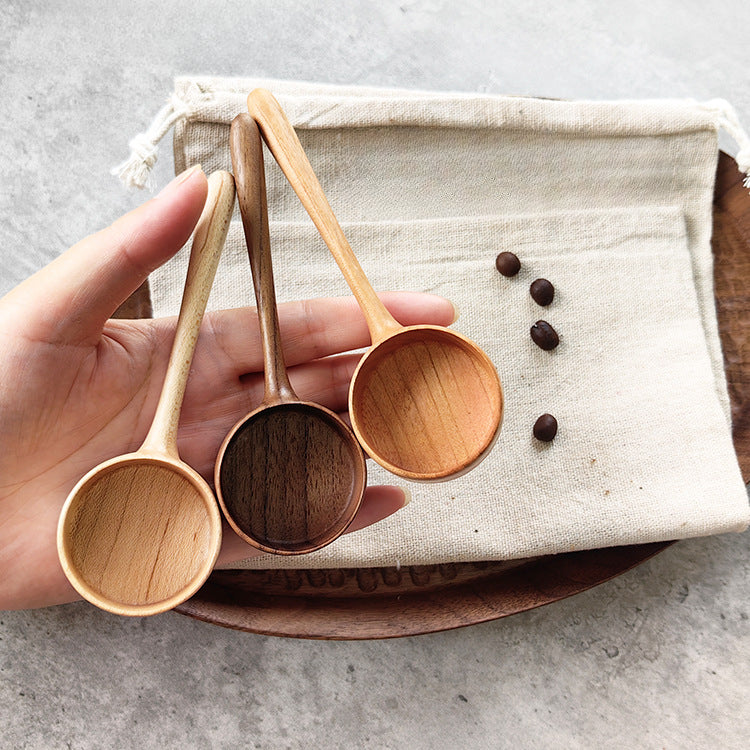 Cuillère doseuse à grains de café en bois faite main Gohobi 003