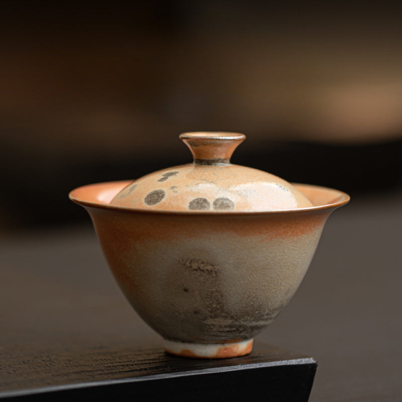Gohobi Handmade Black Ink Hand-painted Cat Gaiwan 001