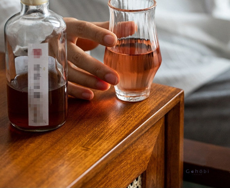 Gohobi Tasse à thé aromatique en verre rayé faite à la main
