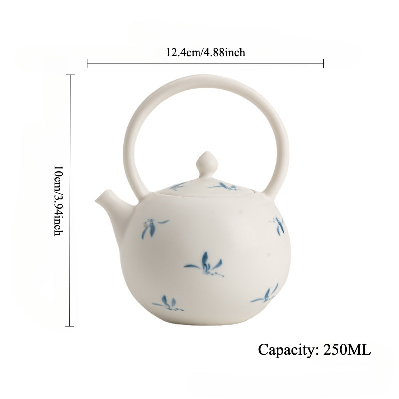 Gohobi Hand-Painted Orchid Teapot