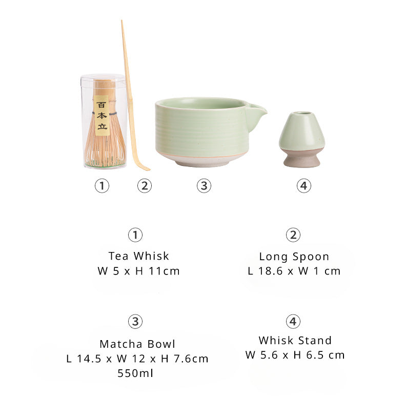 Gohobi Colourful Ceramic Bowl Matcha Set