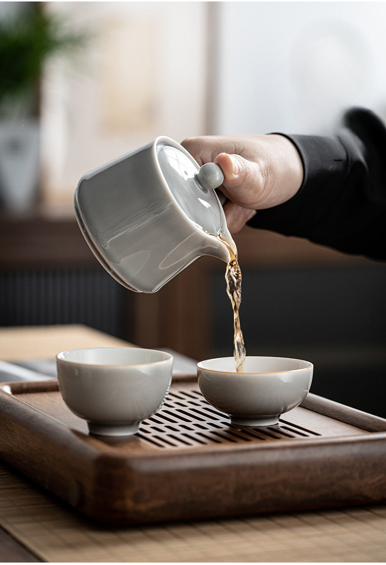 Service à thé gris glacé de style japonais Gohobi 002