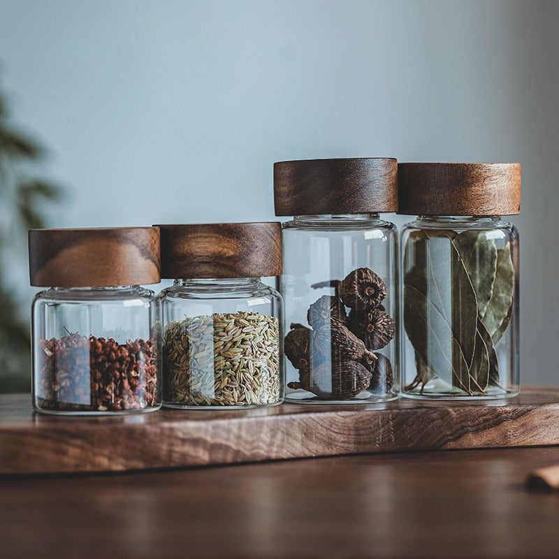 Gohobi Wooden Lid Sealed Container Storage