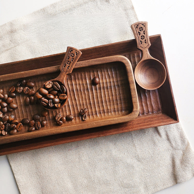 Cuillère doseuse à grains de café en noyer faite à la main Gohobi 005