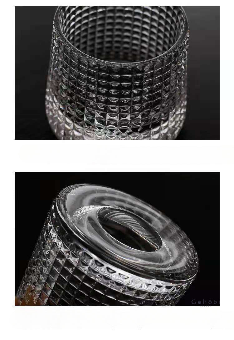 Gohobi Handmade Rotating Glass Tumbler – Glass for Bar & Home