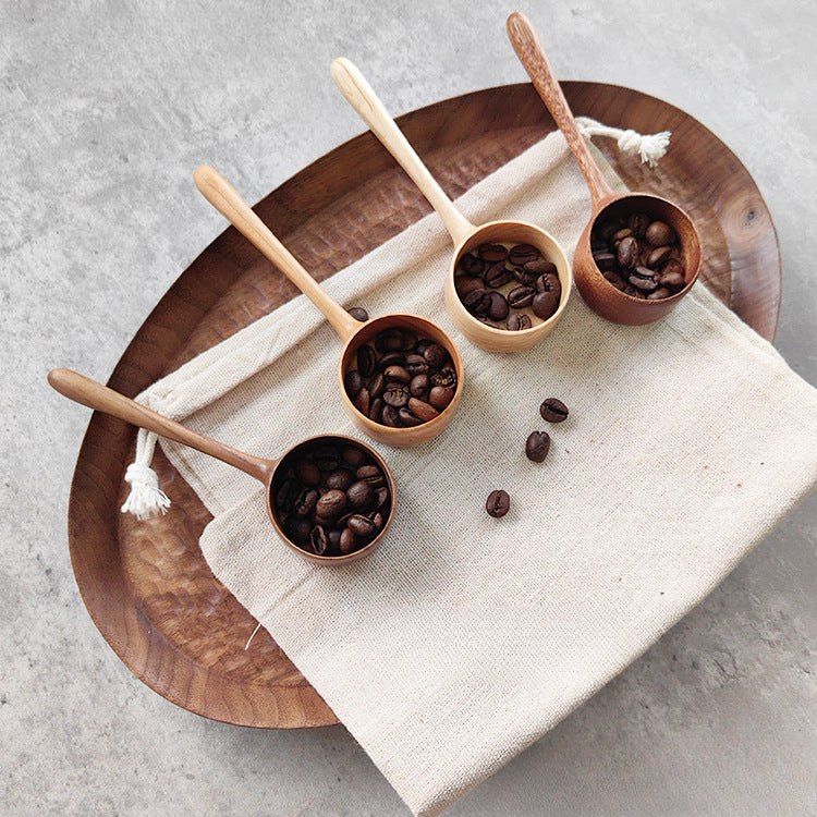 Cuillère doseuse à grains de café en bois faite main Gohobi 003