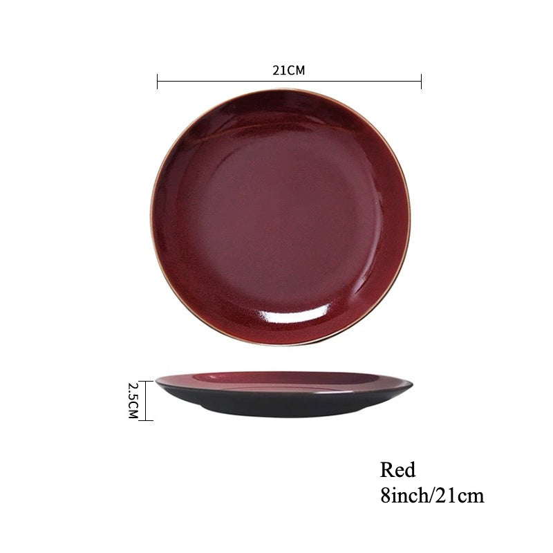 Gohobi Kiln-Change Ceramic Flat Dining Plate